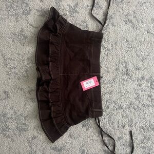 Edited Dev Ruffle Linen Look Mini Skirt